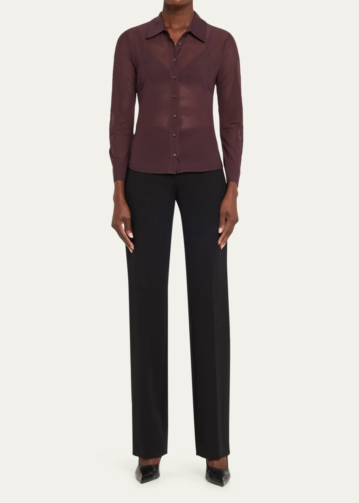 L'AgenceIndiana Fitted Mesh Blouse