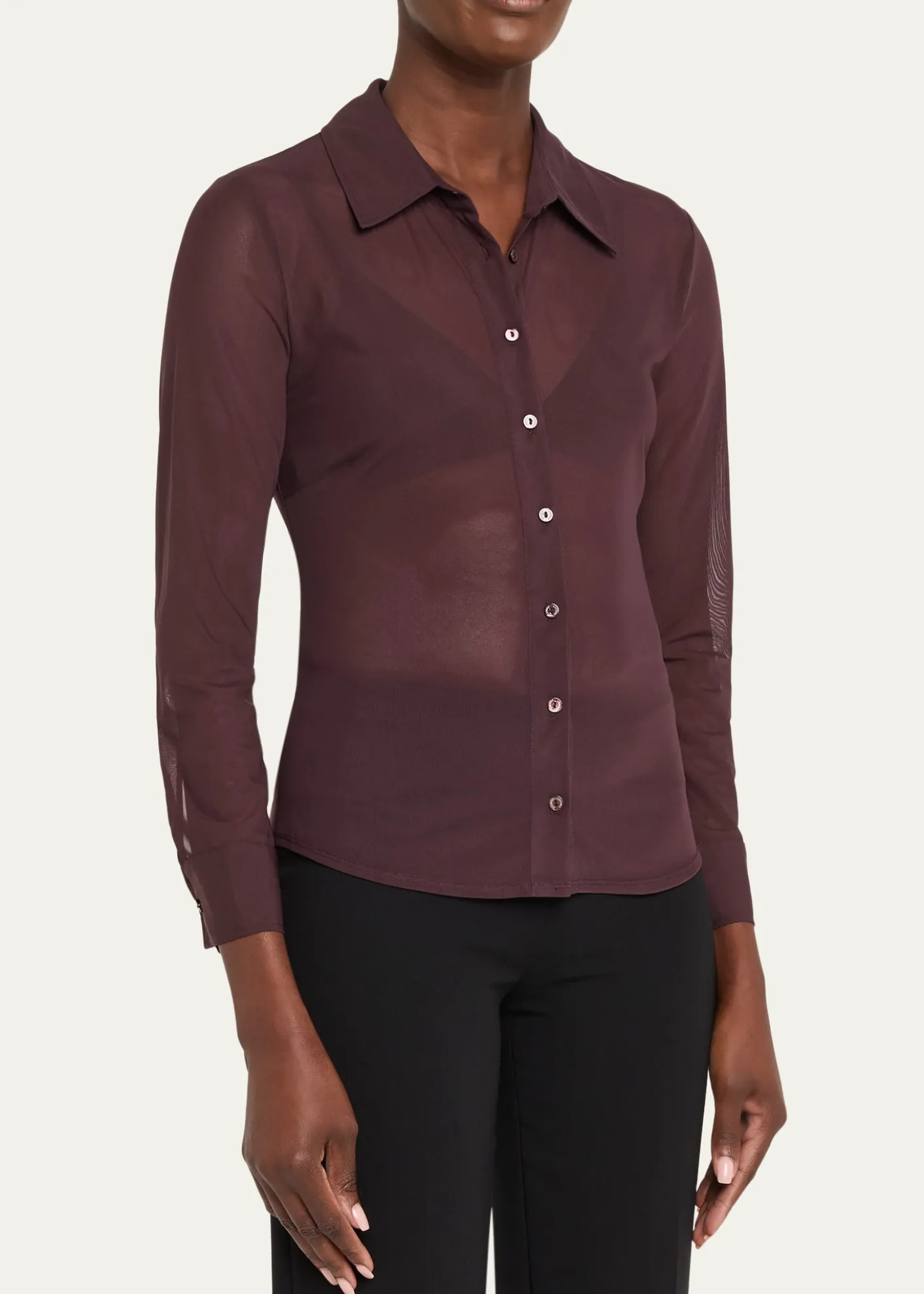 L'AgenceIndiana Fitted Mesh Blouse