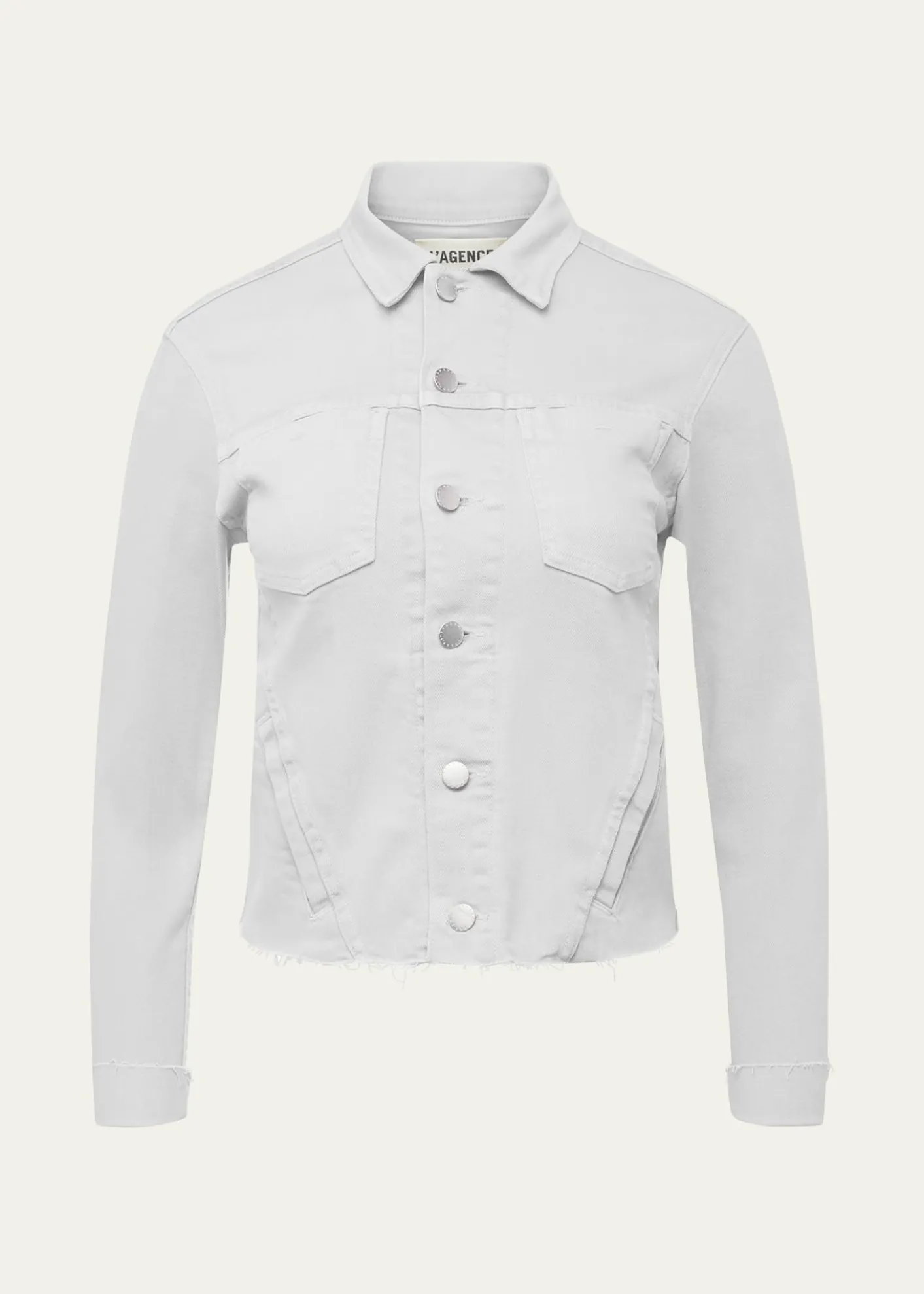 L'AgenceJanelle Slim Cropped Jean Jacket with Raw Hem