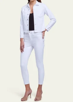L'AgenceJanelle Slim Cropped Jean Jacket with Raw Hem