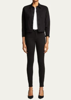 L'AgenceJanelle Slim Raw-Edge Denim Jacket