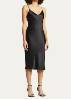 L'AgenceJodie V-Neck Silk Slip Dress