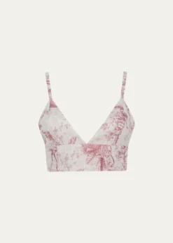L'AgenceKaori Etoile-Print Linen Bralette Top