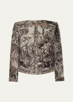 L'AgenceLian Collarless Tapestry Jacquard Jacket