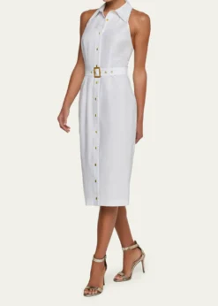 L'AgenceLisette Sleeveless Buttoned Shirtdress