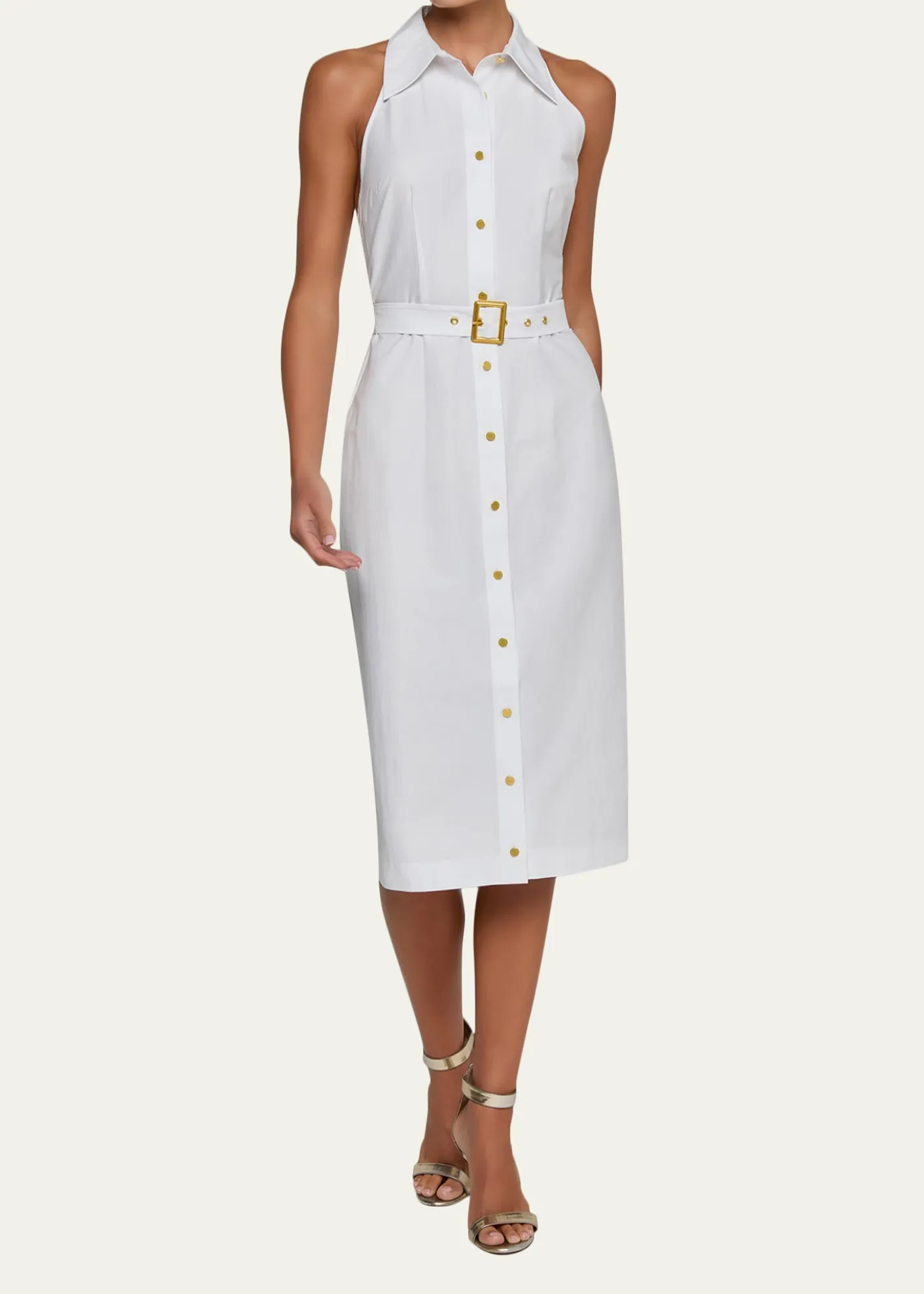L'AgenceLisette Sleeveless Buttoned Shirtdress