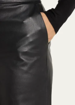 L'AgenceLivvy Mid-Rise Straight-Leg Leather Trousers