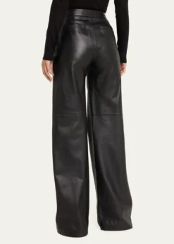 L'AgenceLivvy Mid-Rise Straight-Leg Leather Trousers