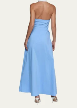 L'AgenceMaurie Cotton Poplin Halter Maxi Dress
