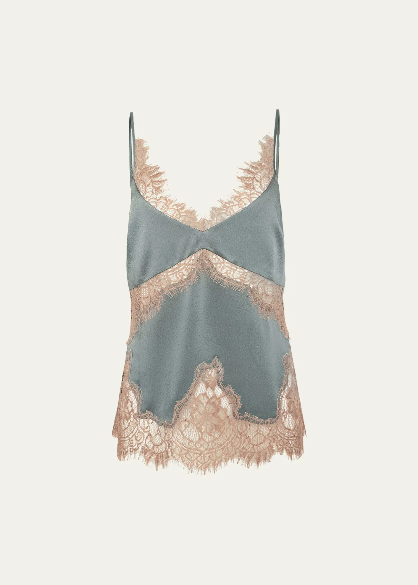 L'AgenceMitsu Lace-Trim Satin Camisole