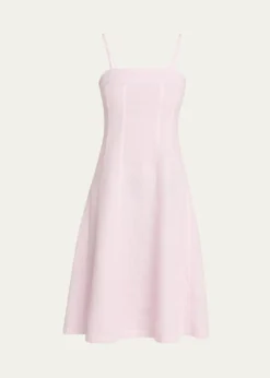 L'AgenceMitzy Seamed Linen Midi Dress