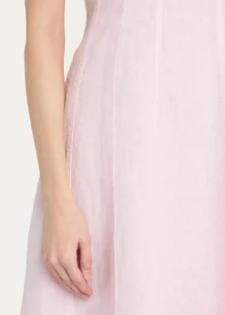 L'AgenceMitzy Seamed Linen Midi Dress