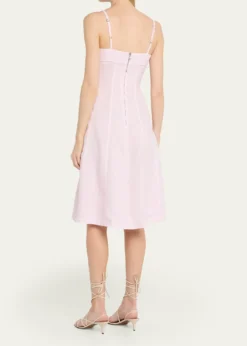 L'AgenceMitzy Seamed Linen Midi Dress
