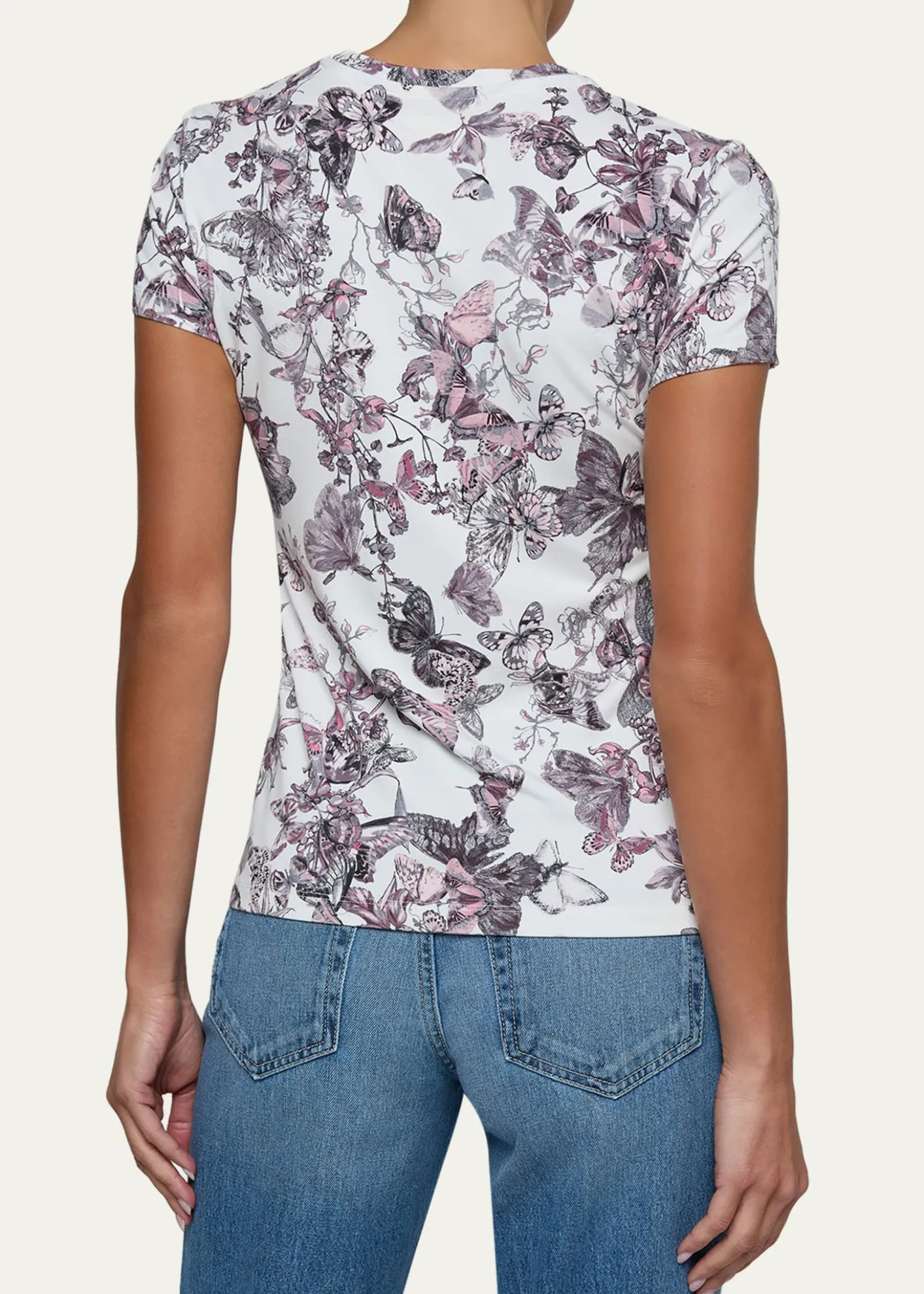 L'AgenceRessi Short-Sleeve Butterfly Vine Tee