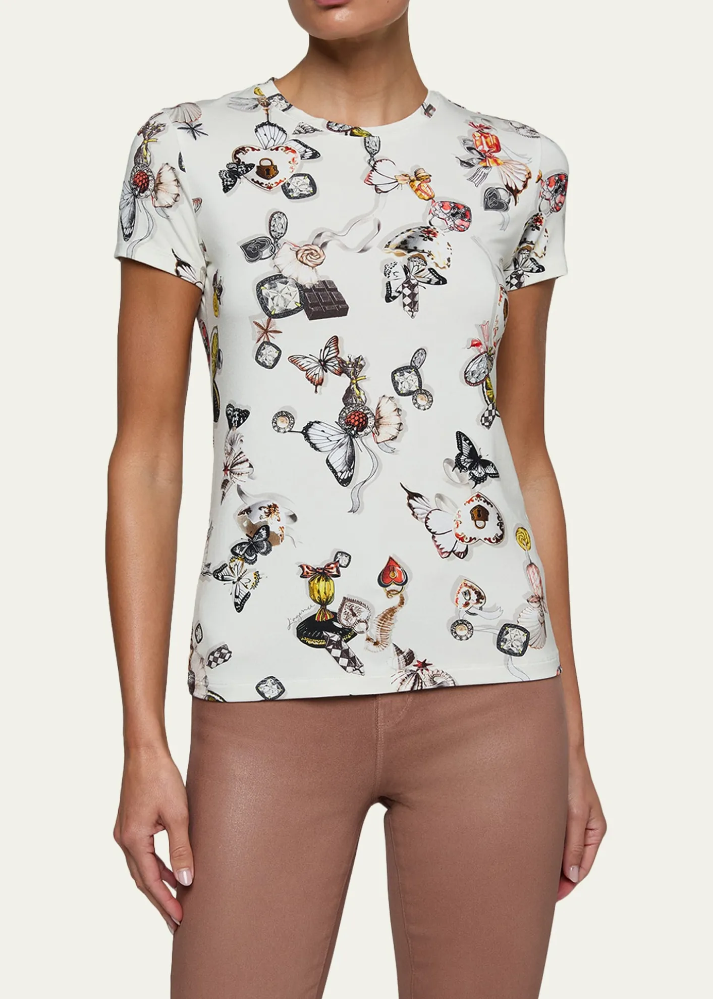 L'AgenceRessi Short-Sleeve Butterfly Charm Tee