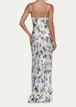 L'AgenceSayla Lace-Trim Silk Gown
