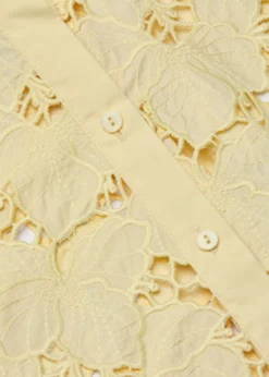 L'AgenceSeychelle Floral Eyelet-Embroidered Cropped Shirt