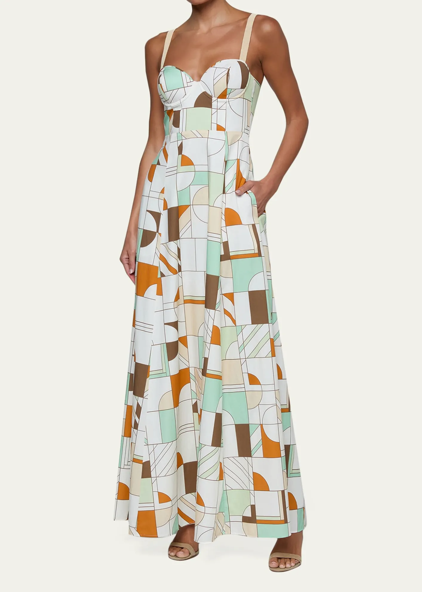 L'AgenceSutton Geometric Maxi Dress