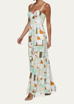 L'AgenceSutton Geometric Maxi Dress