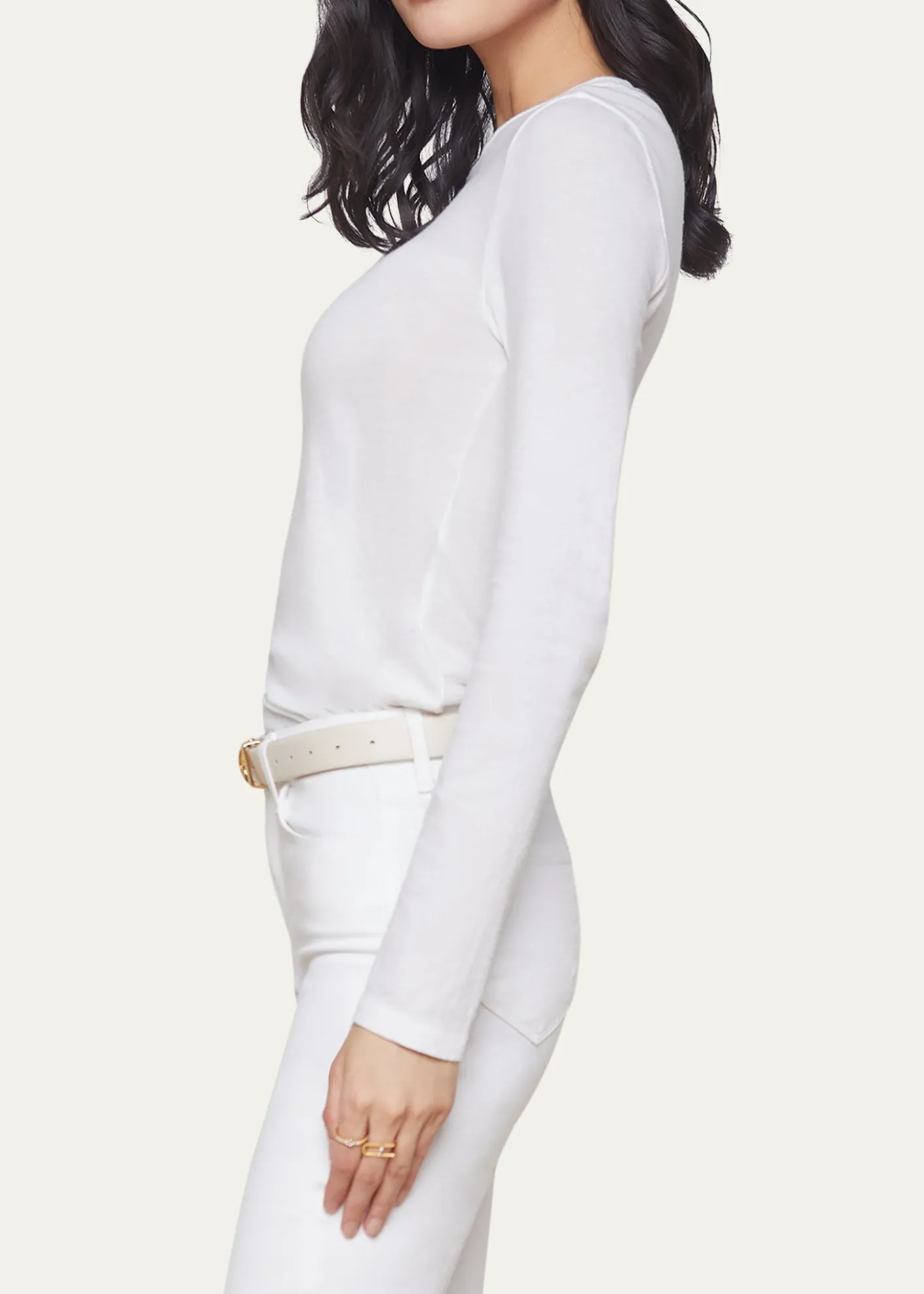 L'AgenceTess Long-Sleeve Crewneck Tee