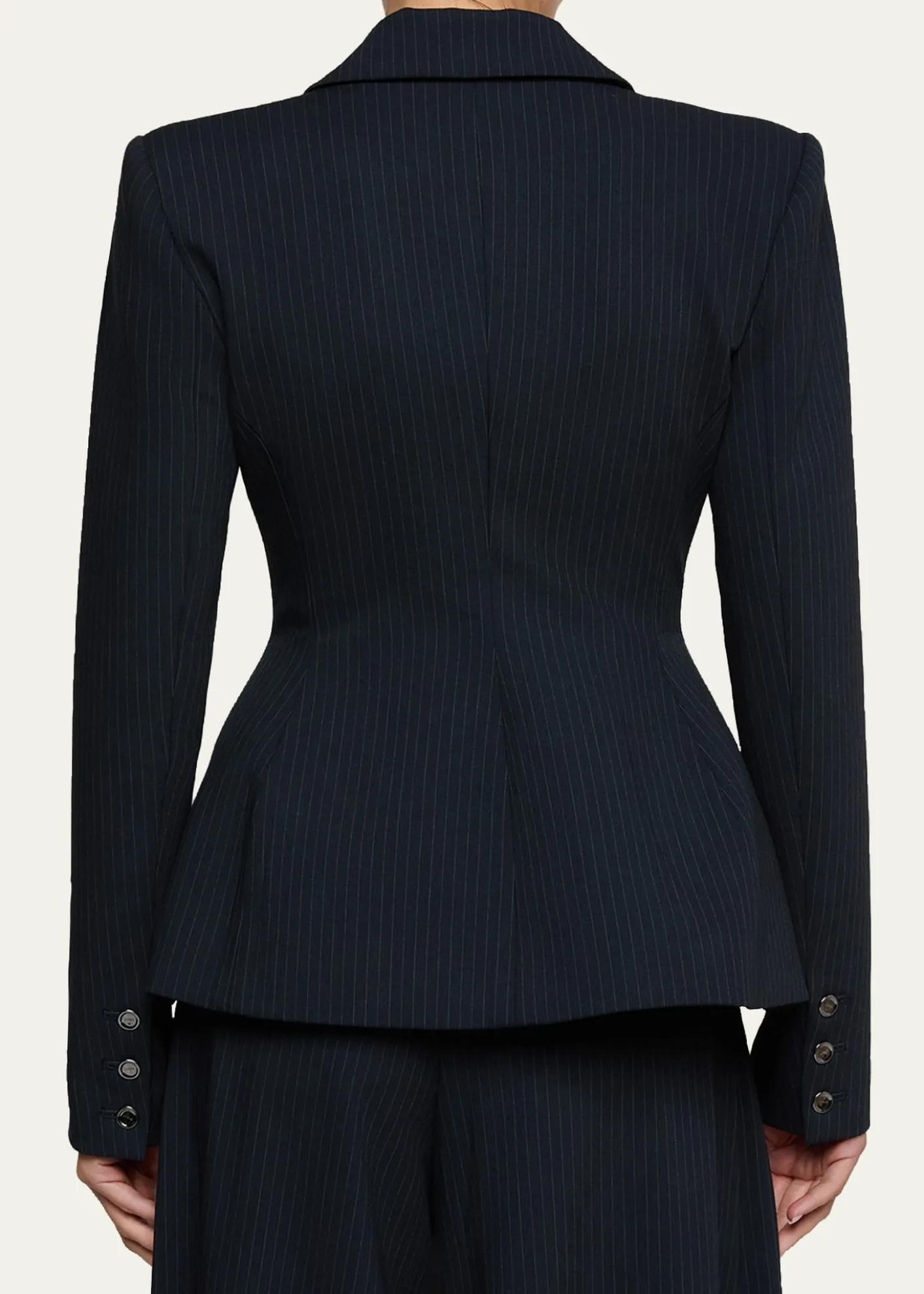 L'AgenceTherese Single-Breasted Pinstripe Blazer