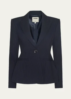 L'AgenceTherese Single-Breasted Pinstripe Blazer