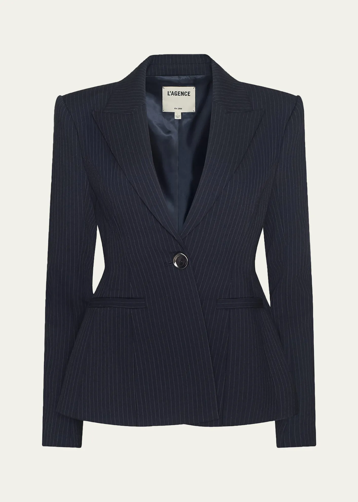 L'AgenceTherese Single-Breasted Pinstripe Blazer