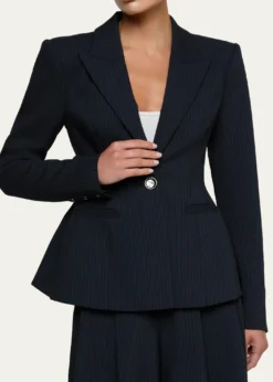 L'AgenceTherese Single-Breasted Pinstripe Blazer