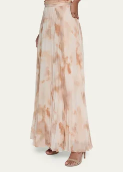 L'AgenceTorin Pleated Chiffon Maxi Skirt