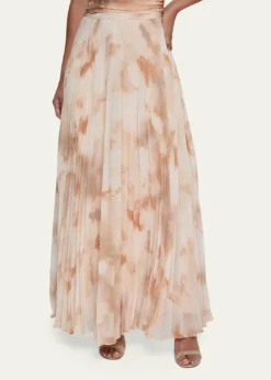L'AgenceTorin Pleated Chiffon Maxi Skirt