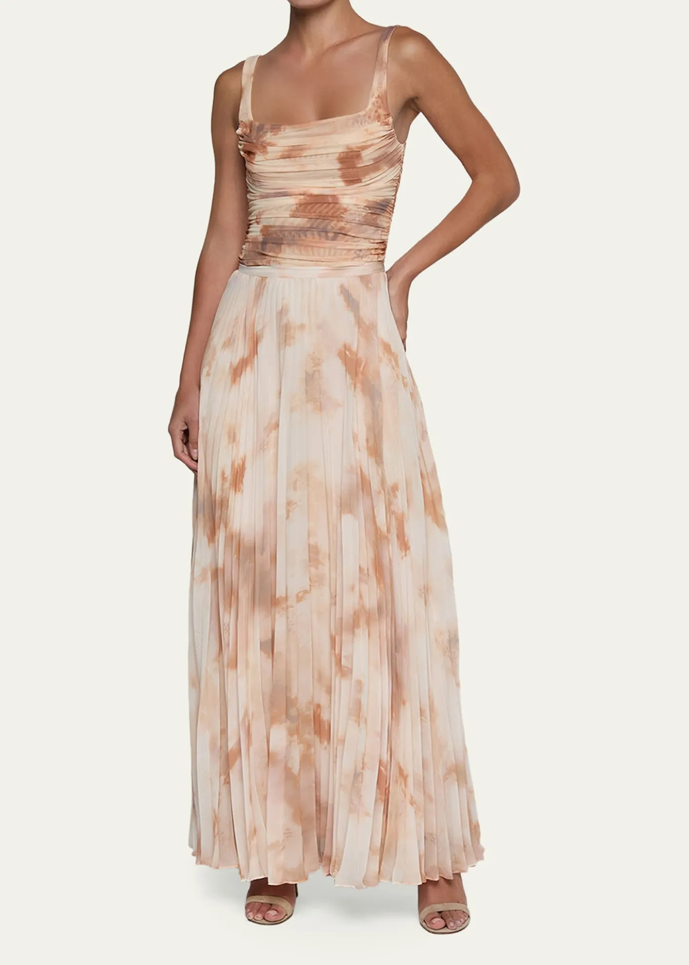 L'AgenceTorin Pleated Chiffon Maxi Skirt