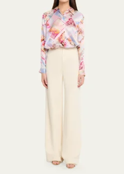 L'AgenceTyler Silk Button-Front Blouse