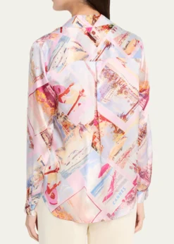 L'AgenceTyler Silk Button-Front Blouse