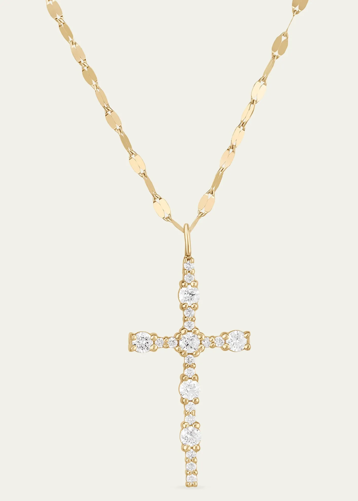LanaElevated Diamond Everyday Cross Necklace in 14K Yellow Gold, 18"L