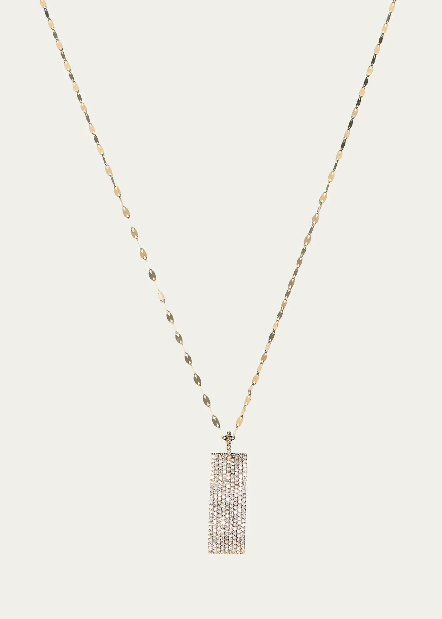 LanaFlawless 14k Diamond Pavé Dog Tag Pendant Necklace
