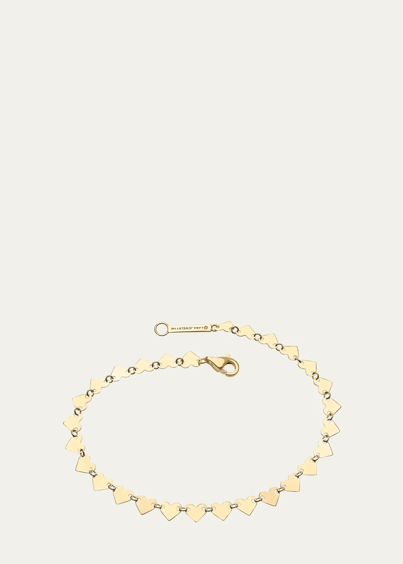 Lana14K Gold Laser Heart Chain Bracelet
