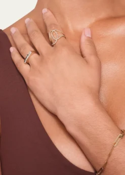 Lana14K Gold Laser Open Interlocking Rectangle Bracelet