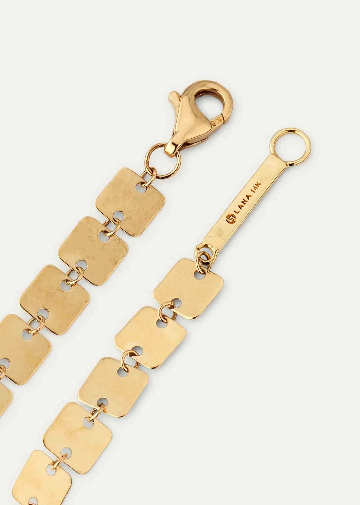 Lana14K Gold Laser Square Chain Bracelet
