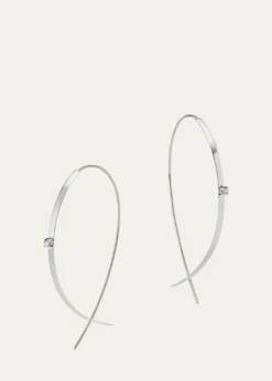 Lana14K Gold Small Flat Diamond Hoop Earrings