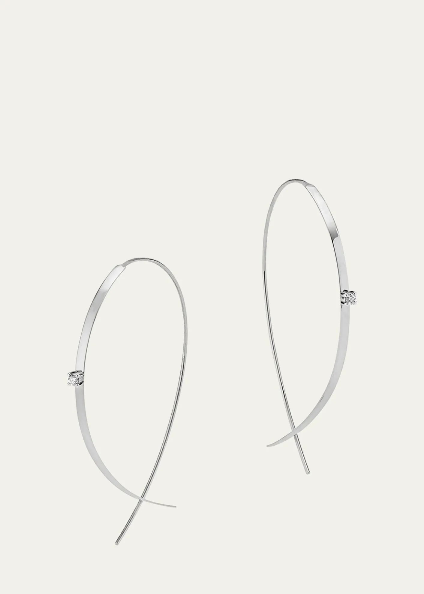 Lana14K Gold Small Flat Diamond Hoop Earrings