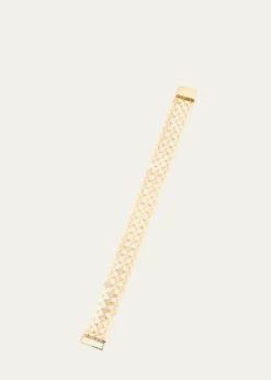 Lana14K Yellow Gold Laser Chainmail 3-Row Bracelet