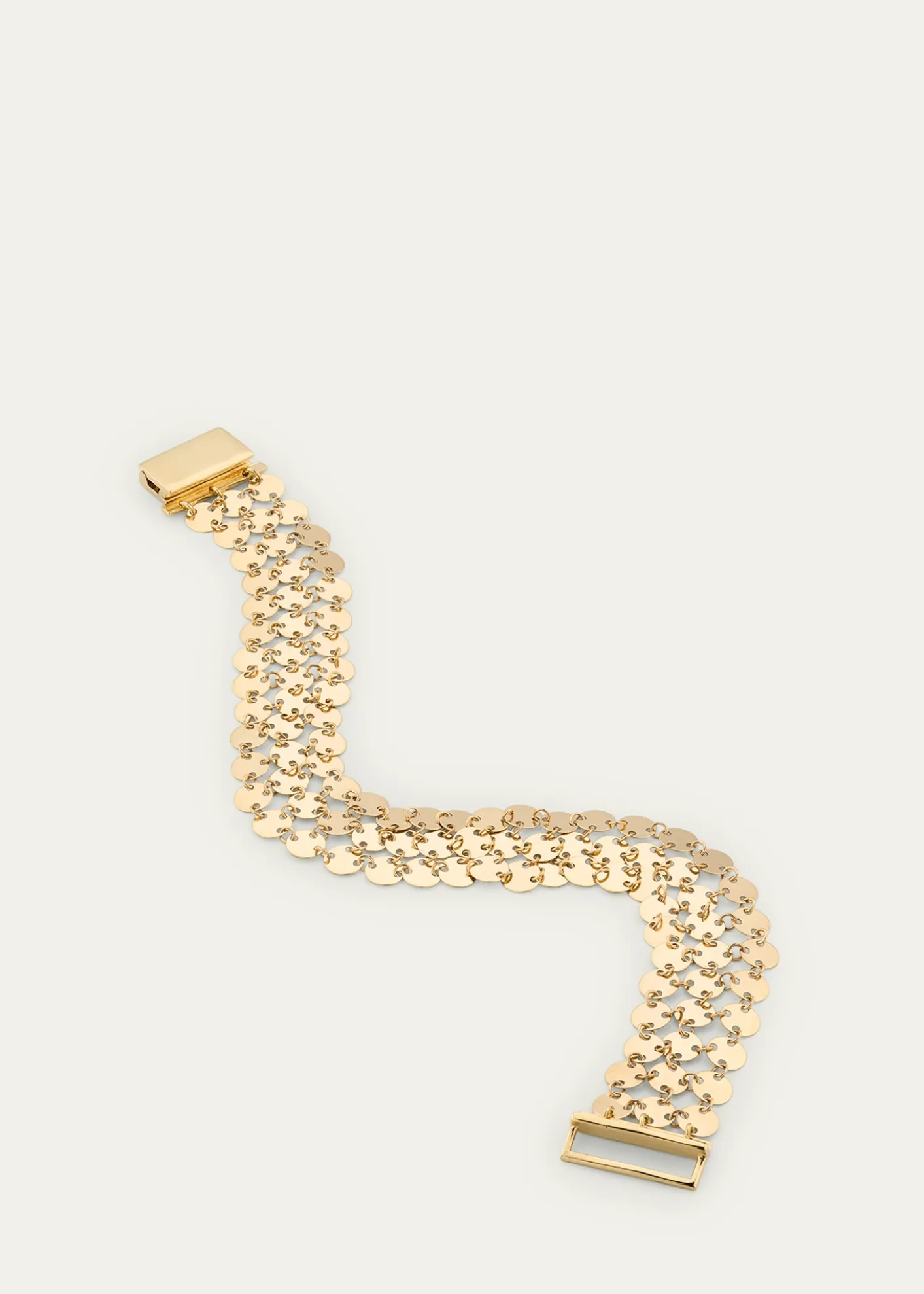 Lana14K Yellow Gold Laser Chainmail 3-Row Bracelet