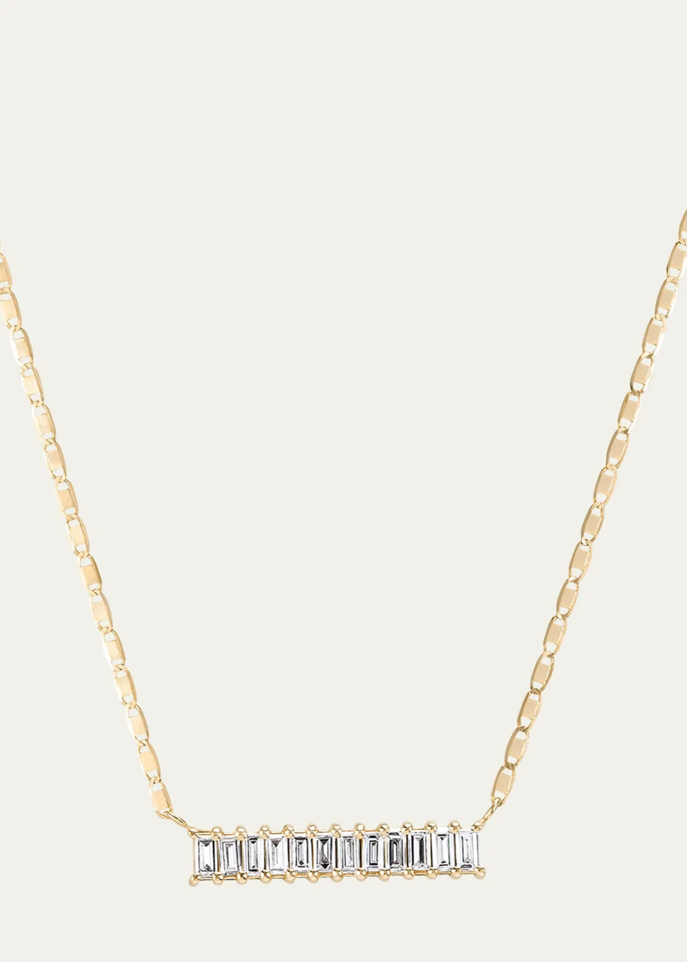 Lana14K Gold Baguette Diamond Bar Pendant Necklace, 0.33 tcw