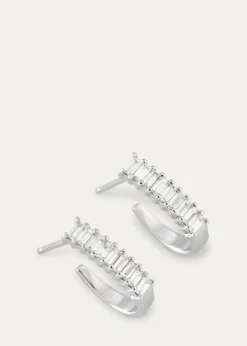 Lana14K Gold Baguette Diamond Huggie Earrings, 0.5 tcw