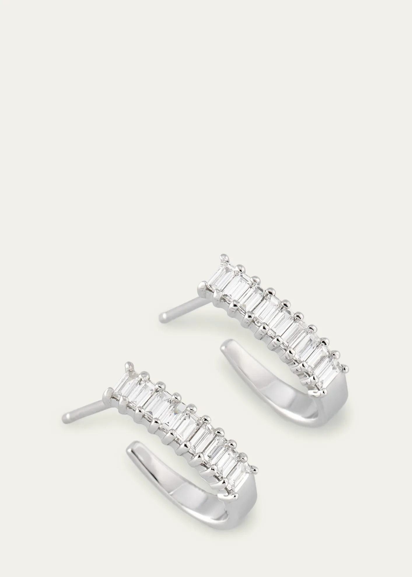Lana14K Gold Baguette Diamond Huggie Earrings, 0.5 tcw