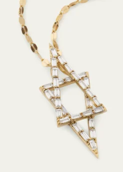 Lana14K Gold Baguette Diamond Star of David Pendant Necklace