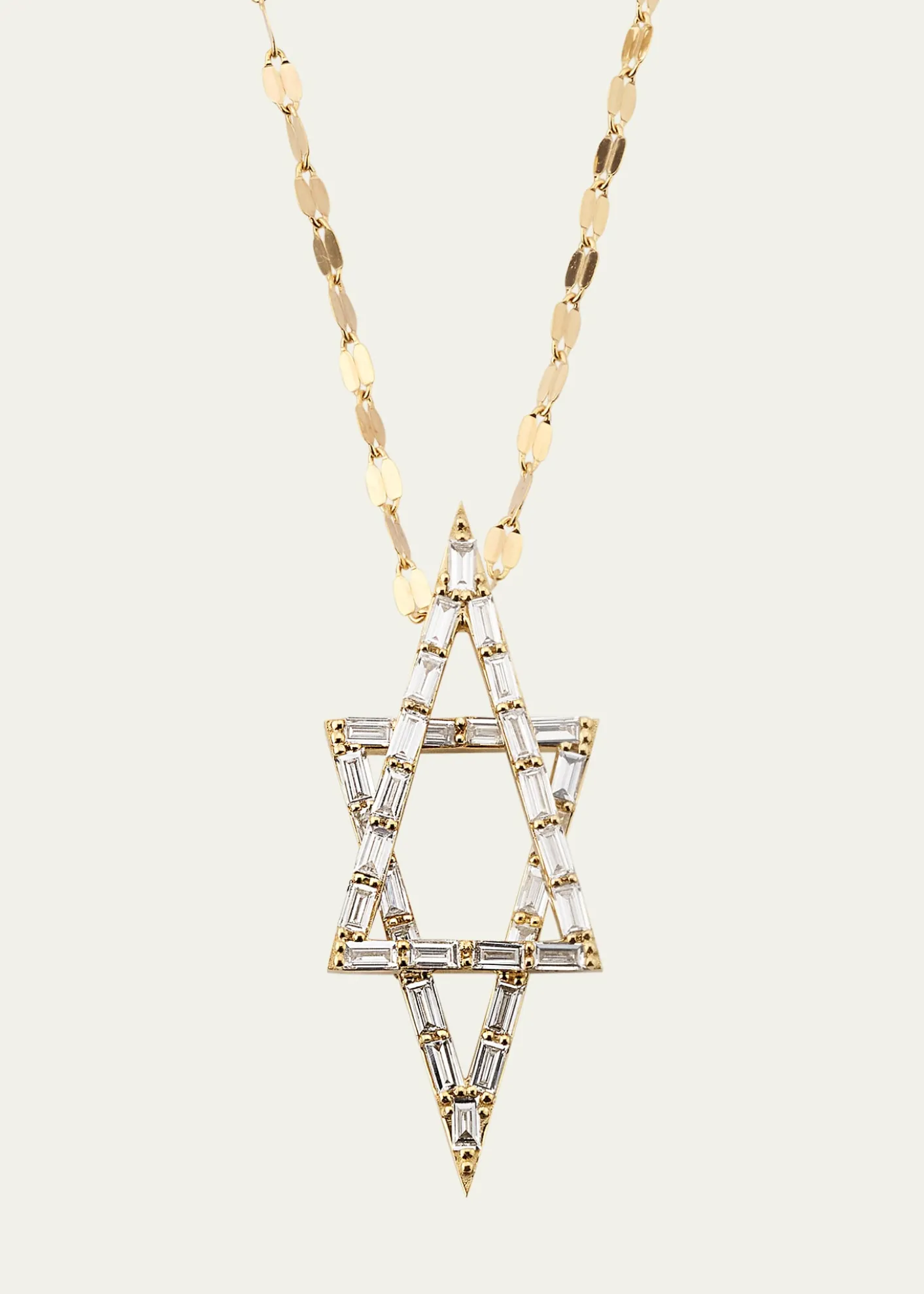Lana14K Gold Baguette Diamond Star of David Pendant Necklace