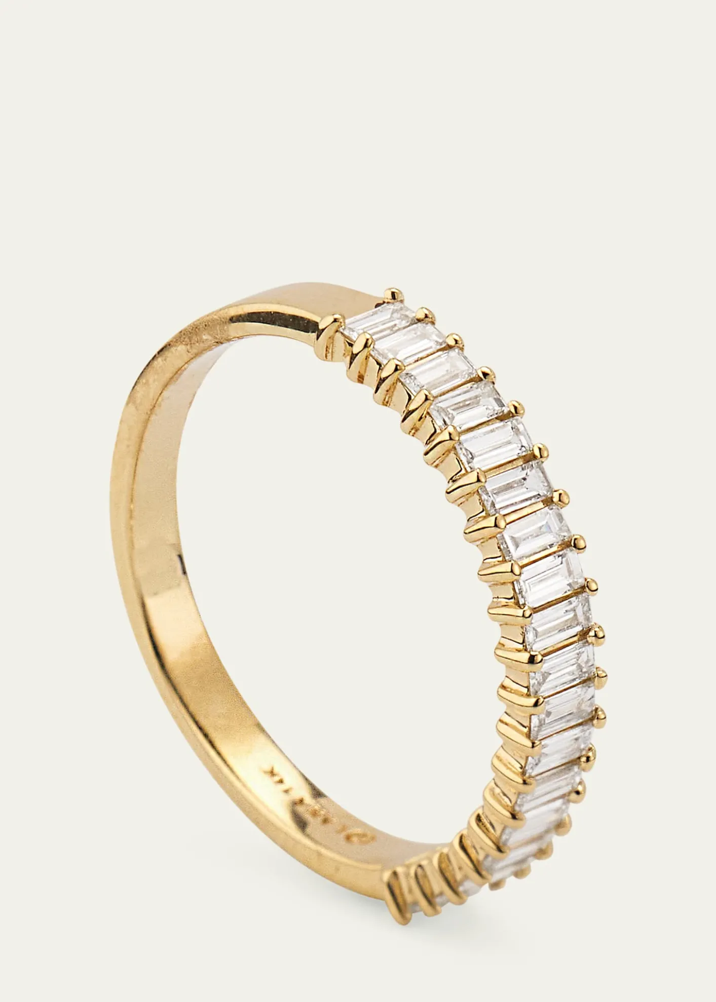 Lana14K Gold Baguette Diamond Stackable Ring