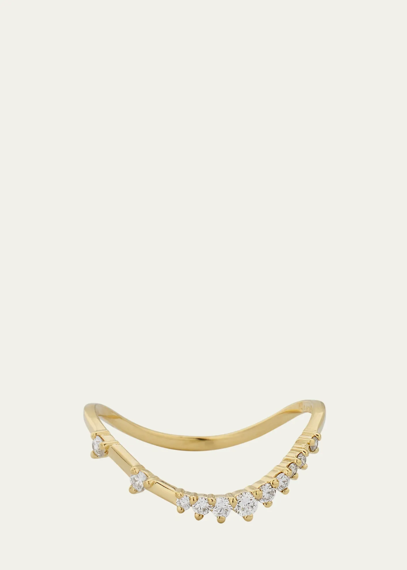 Lana14K Gold Curved Solo Diamond Constellation Ring