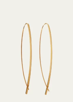 Lana14K Gold Elite Narrow Upside Down Hoop Earrings